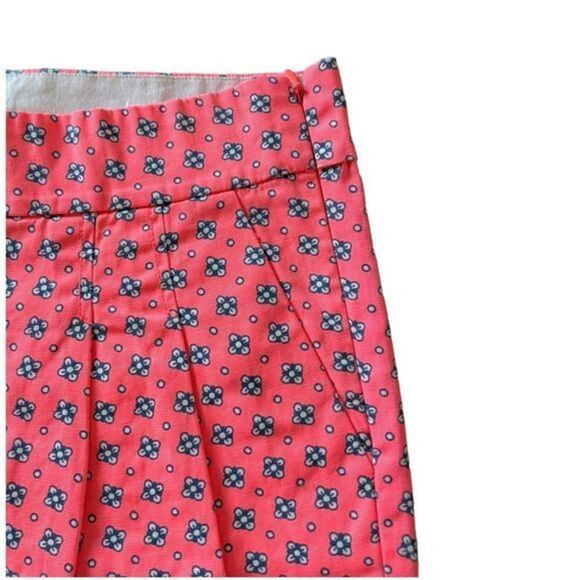 J. Crew Bright Coral Patterned Pleated Shorts Size 10 - Picture 3 of 8